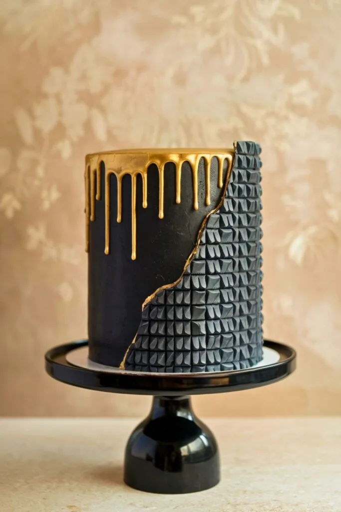 Gold and Black Themed Cake