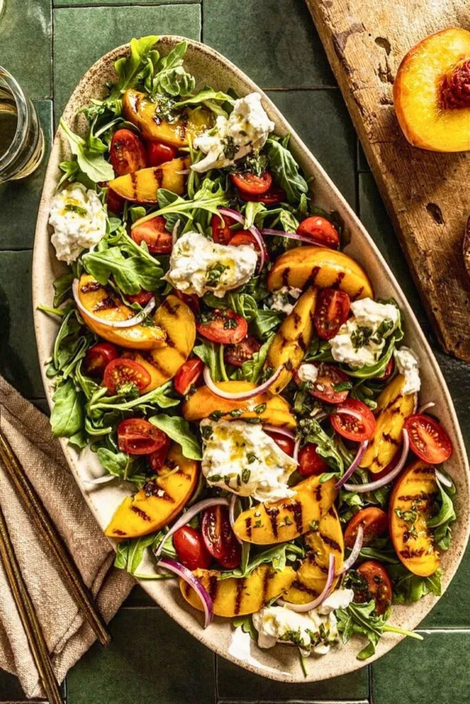 Grilled Peach and Burrata Salad