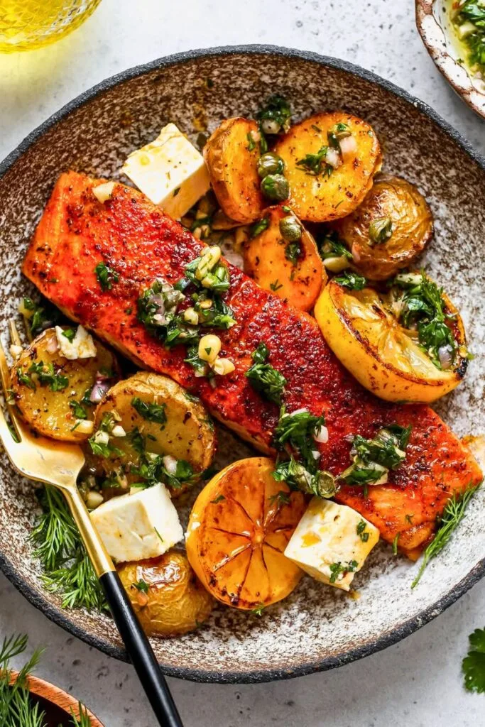 Lemon Herb Salmon with Roasted Veggies