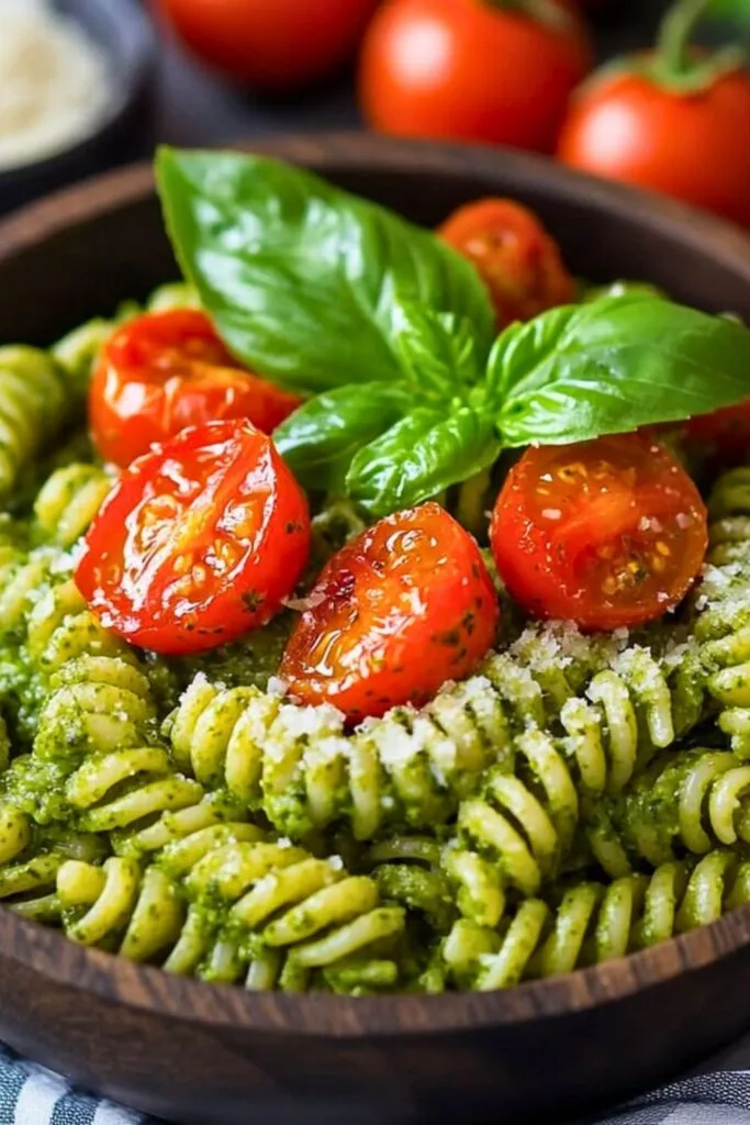Pesto Pasta Salad with Cherry Tomatoes