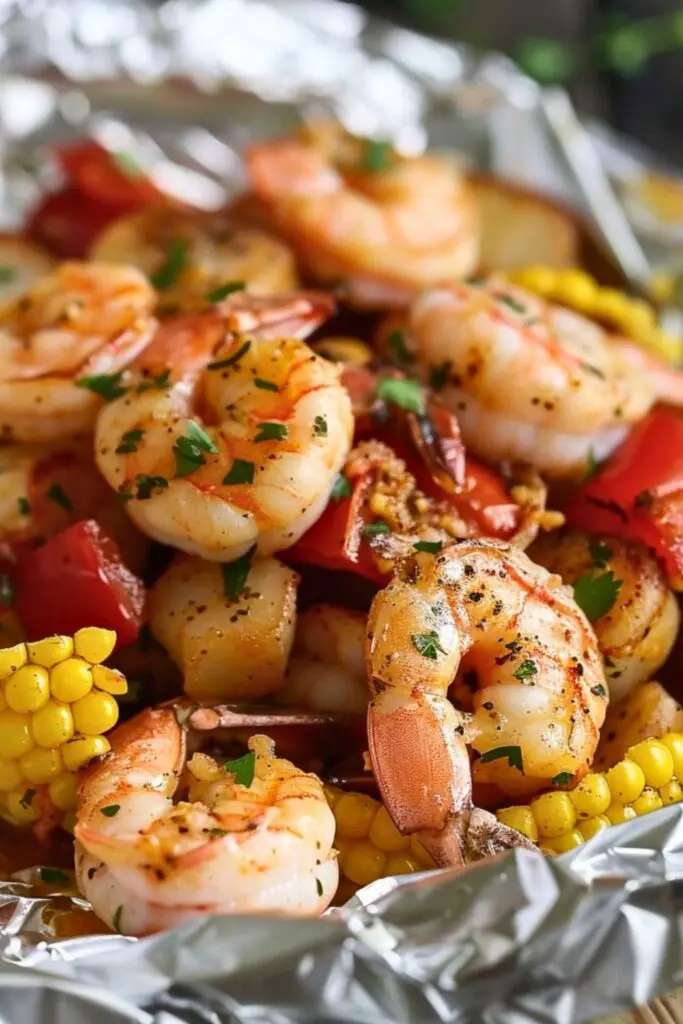 Serving Suggestions of Shrimp Boil Foil Packets