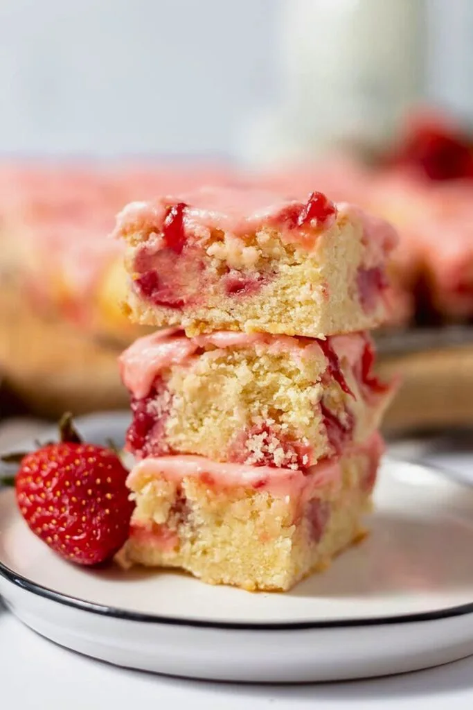 Strawberry Lemon Blondies