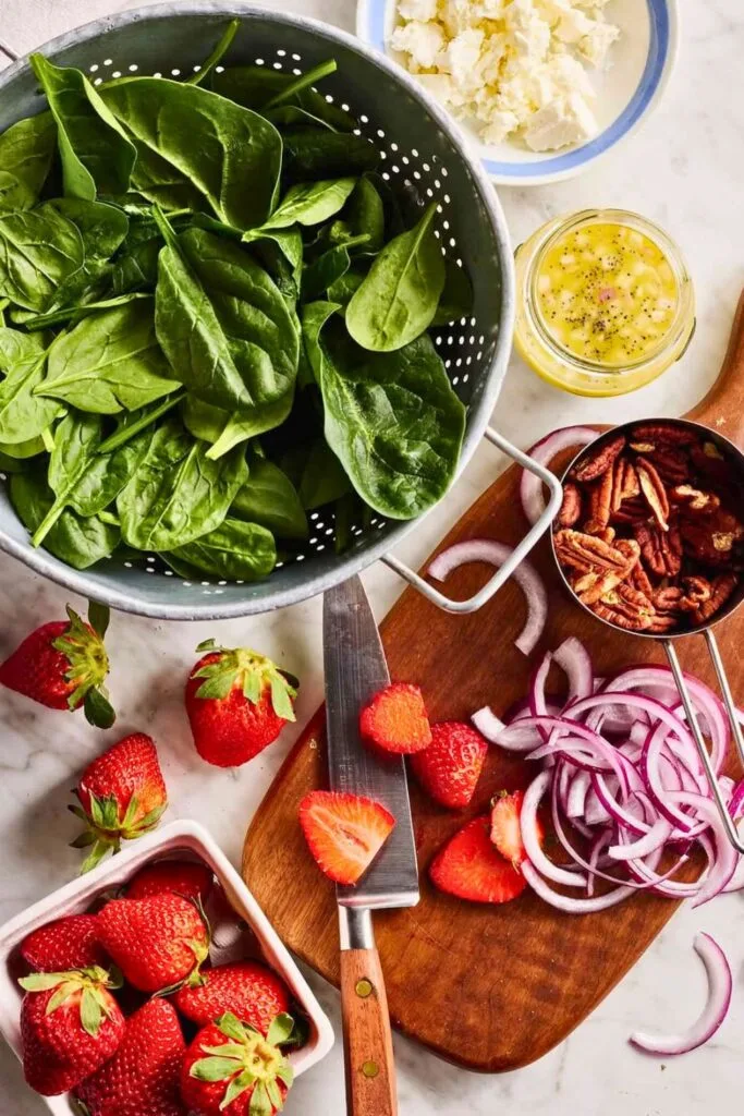 Strawberry Spinach Salad Ingredients