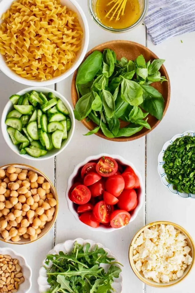 Veggie Pasta Salad Ingredients