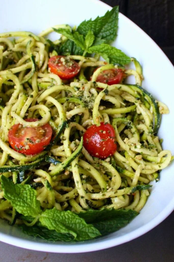 Zucchini Noodle Pesto Salad