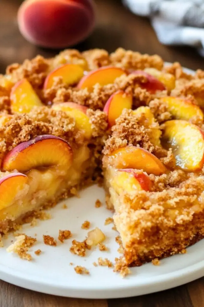 Brown Butter Peach Crumb Cake