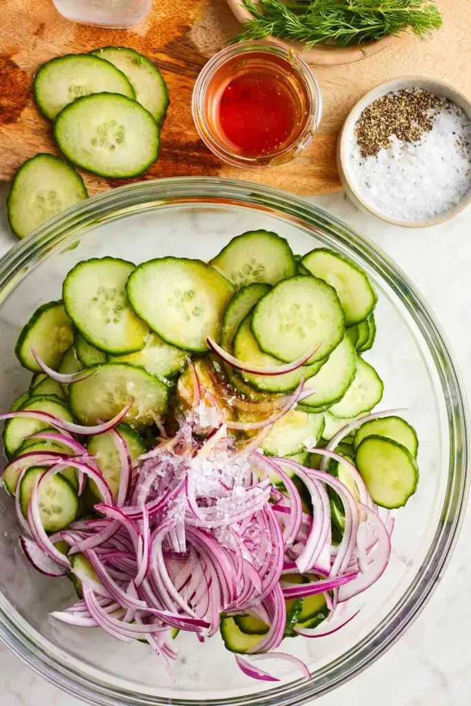 Cucumber Onion Salad Ingredients