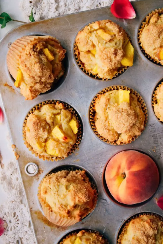 Fluffy Peach Muffins