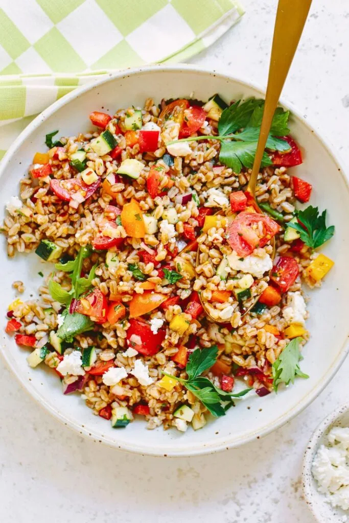How to Make Farro Salad in 5 Minutes