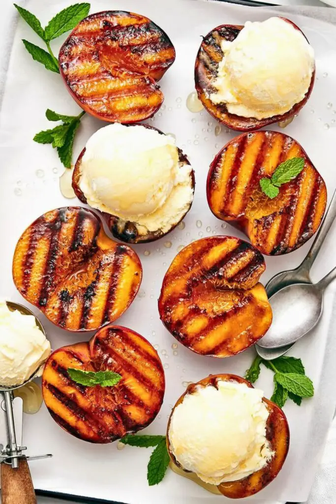 How to Make Grilled Peaches with Peach Ice Cream