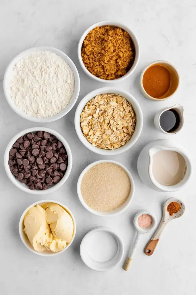 Oatmeal Chocolate Chip Cookies Ingredients