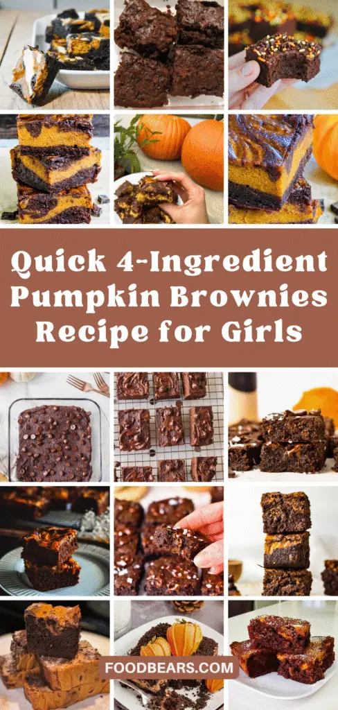 Quick 4-Ingredient Pumpkin Brownies Recipe for Girls