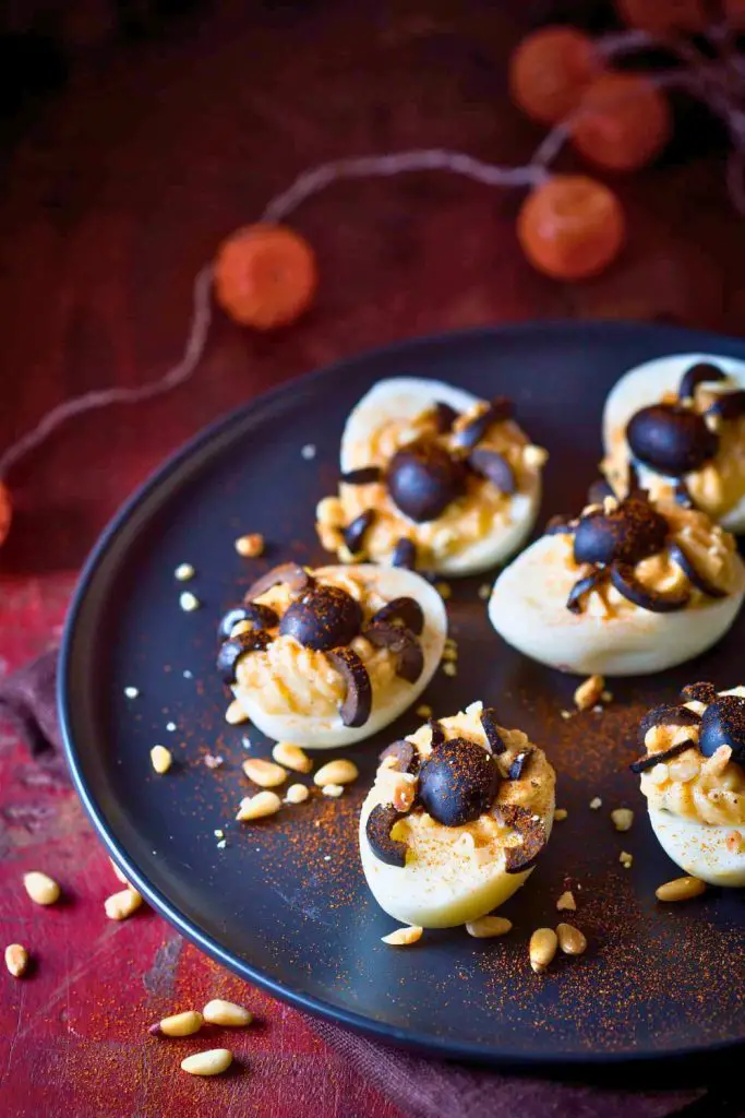 Spider Deviled Eggs