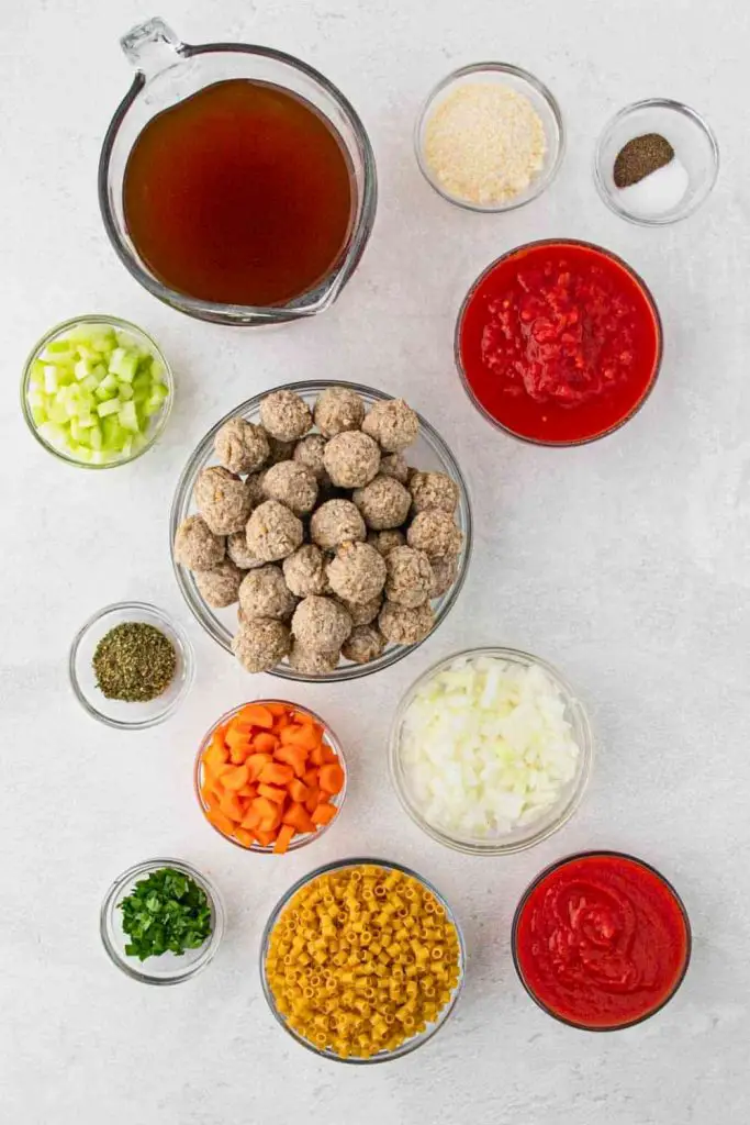 Ingredients for Meatball Soup