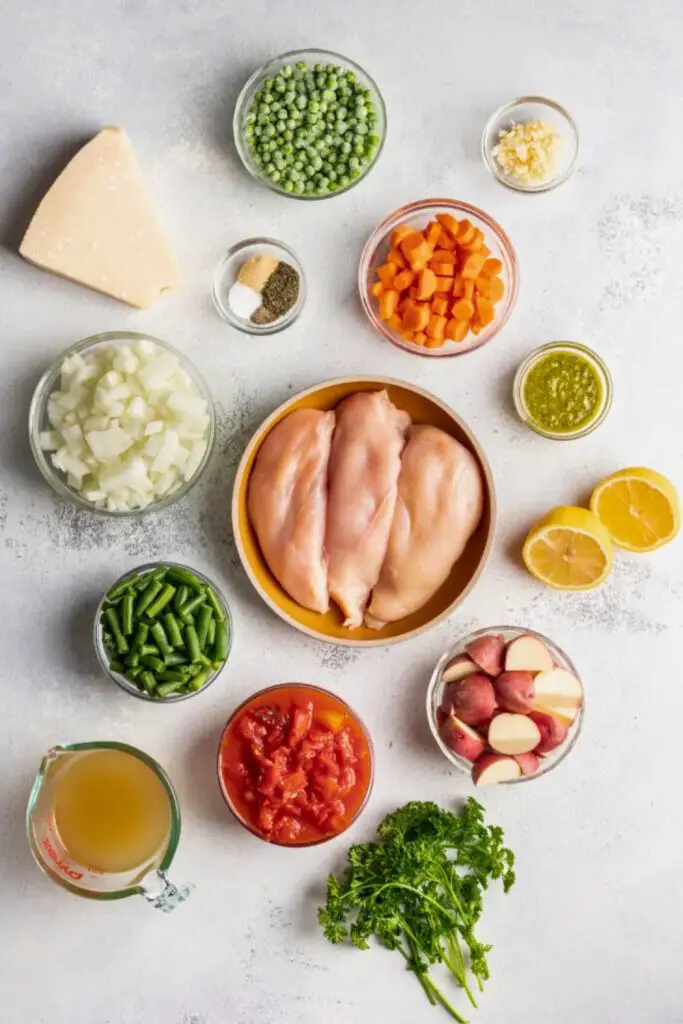 Ingredients of Chicken Vegetable Soup