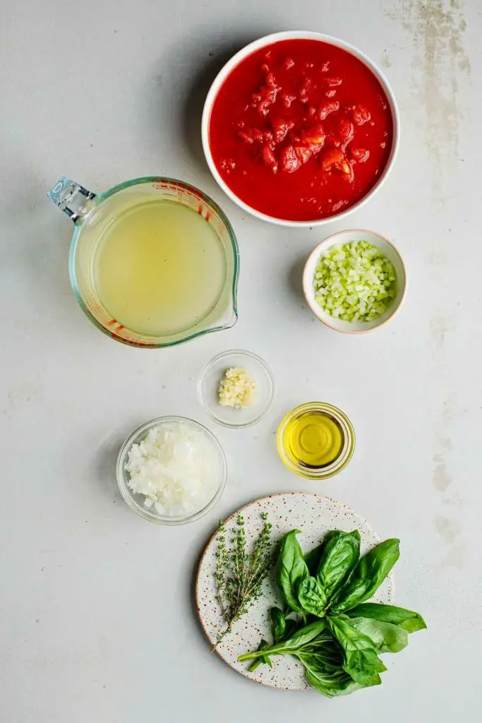 Tomato Basil Soup Ingredients
